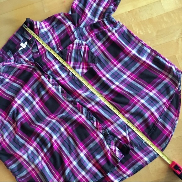 Terra & Sky Plaid Button Down Blouse, Pink, Black, Size 4X - Picture 11 of 17